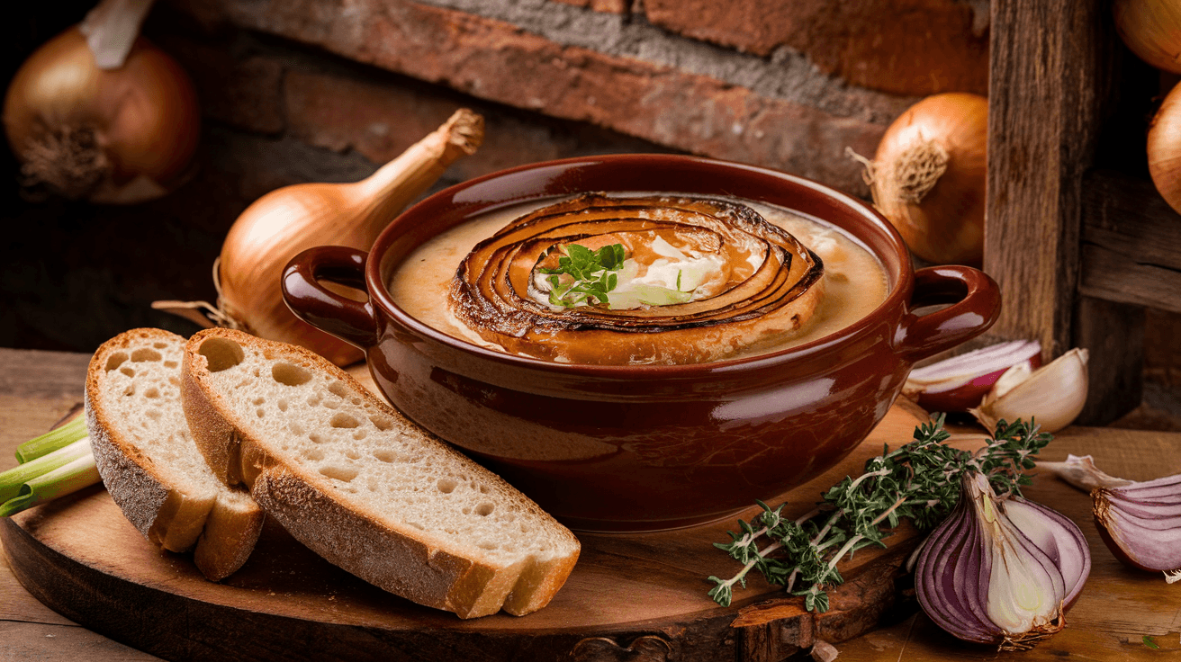 Soupe à l'oignon gratinée