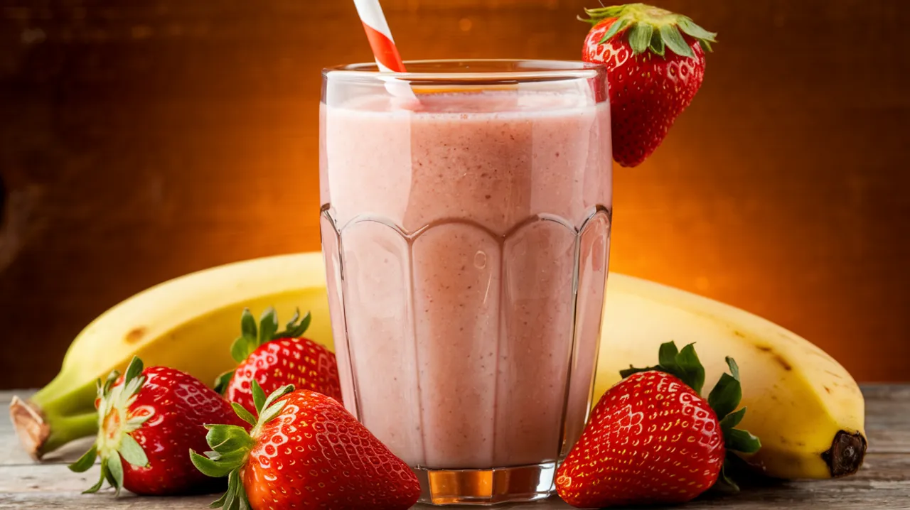 Smoothie fraise-banane rafraîchissant