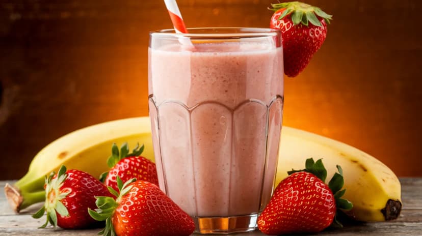Smoothie fraise-banane rafraîchissant