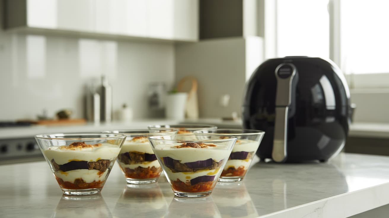 Verrines de Moussaka à l'Airfryer