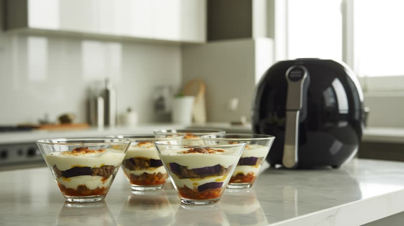Verrines de Moussaka à l'Airfryer