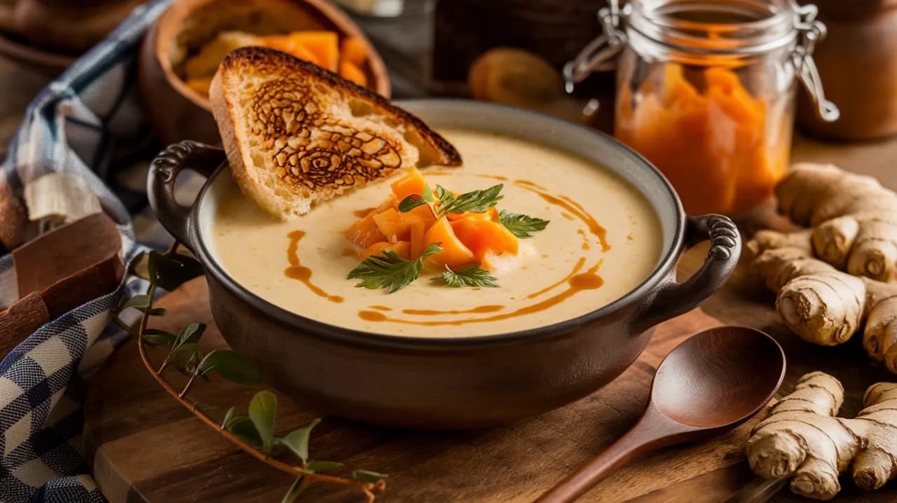 Soupe de carottes au lait de coco et gingembre