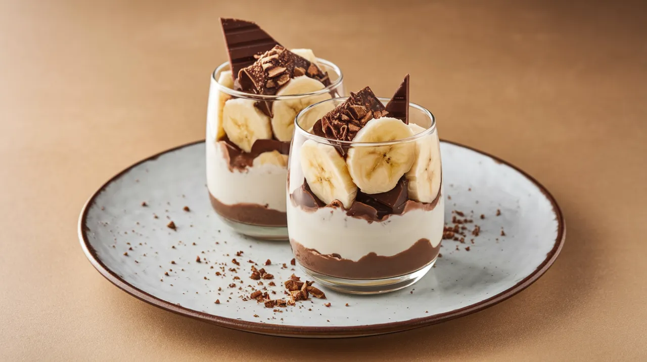 Verrines Express Banane, Yaourt et Chocolat