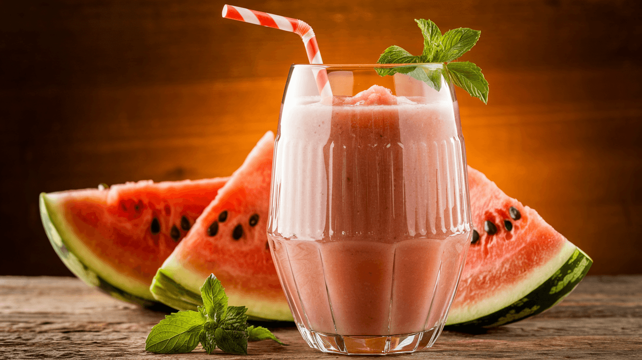 Smoothie rafraîchissant à la pastèque