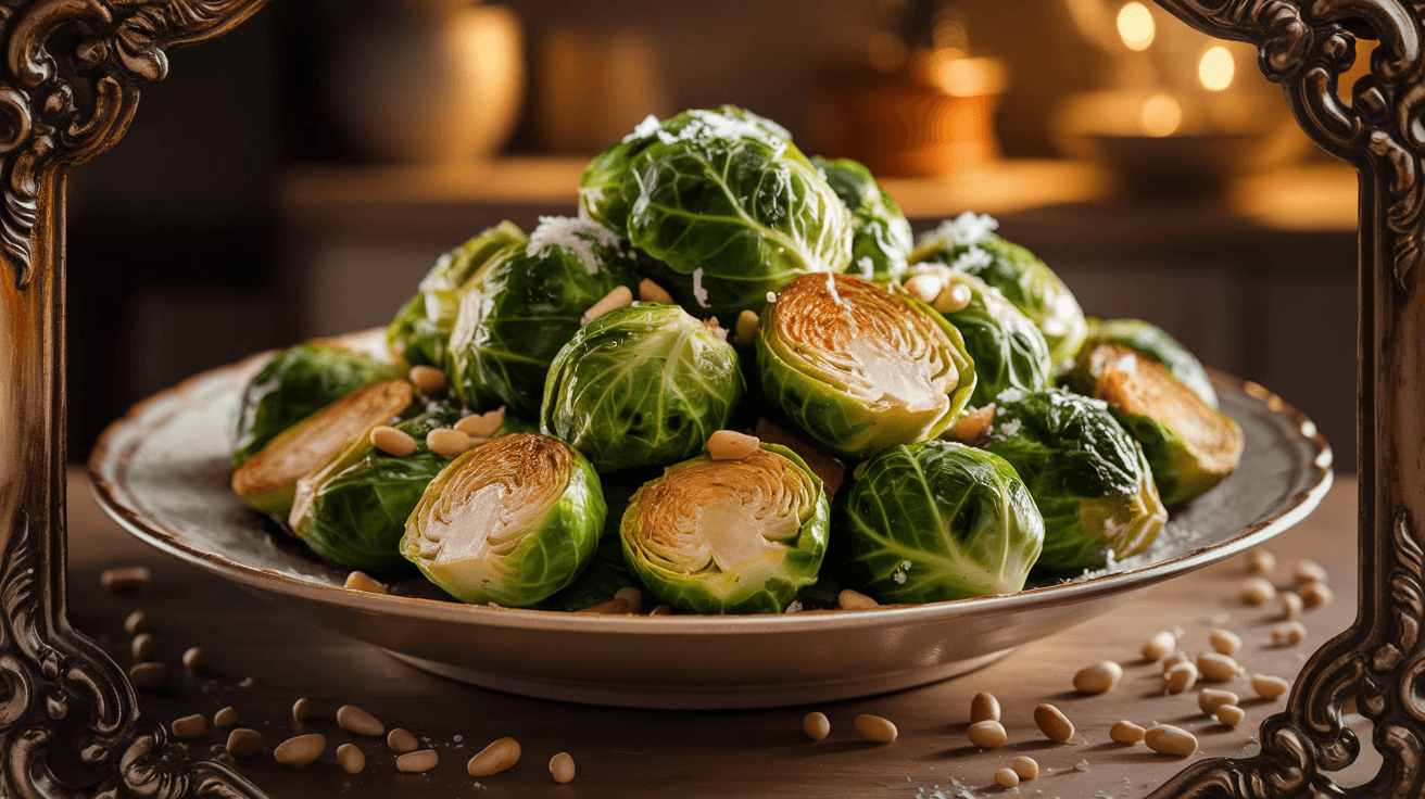 Choux de Bruxelles au saté rôtis au four