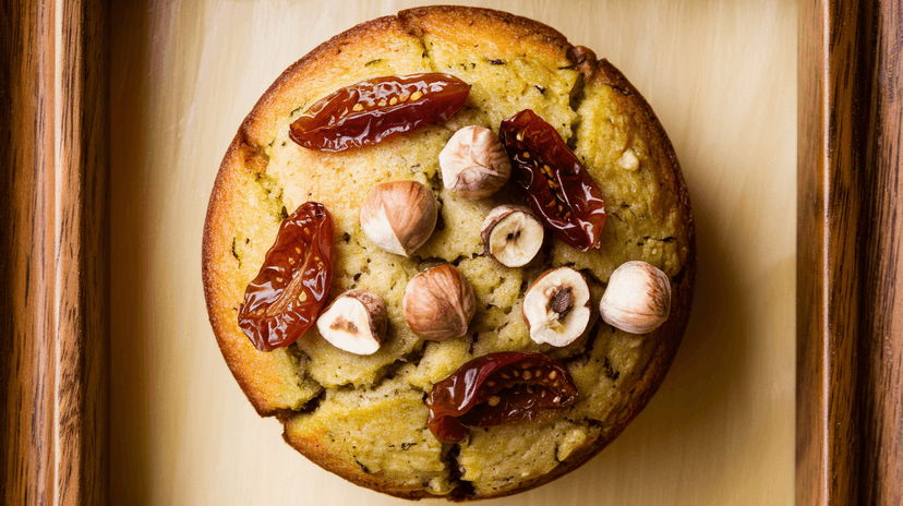 Muffin de Courgette aux Tomates Séchées et Noisettes
