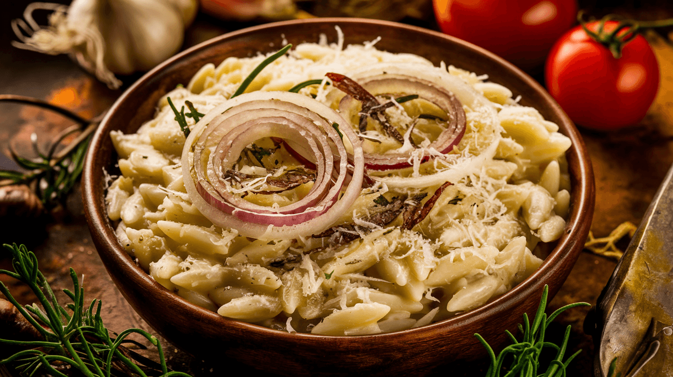 Orzo crémeux aux poireaux et fromage