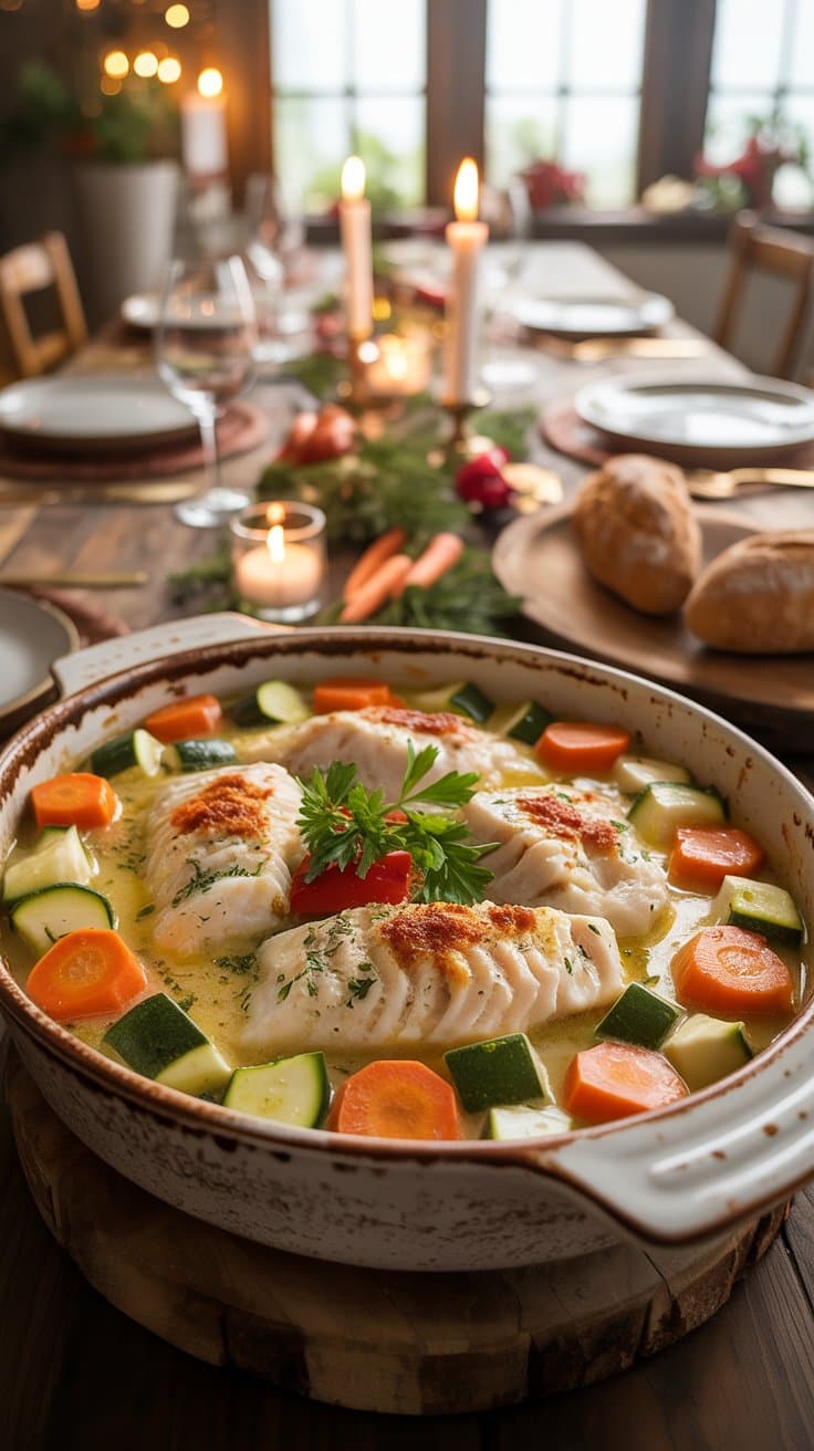 Cassolette de Poisson aux Légumes Colorés et Herbes Fraîches