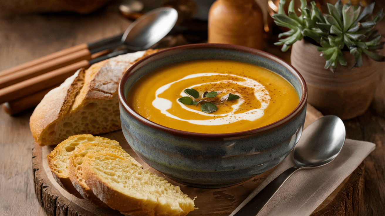 Soupe de potiron à la crème fraîche