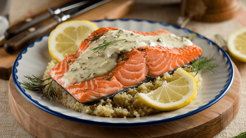 Saumon grillé à la sauce citronnée