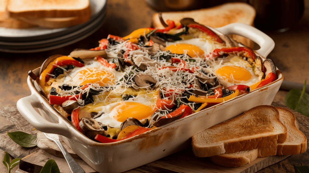 Délicieuse Casserole de Petit-déjeuner aux Œufs et Légumes