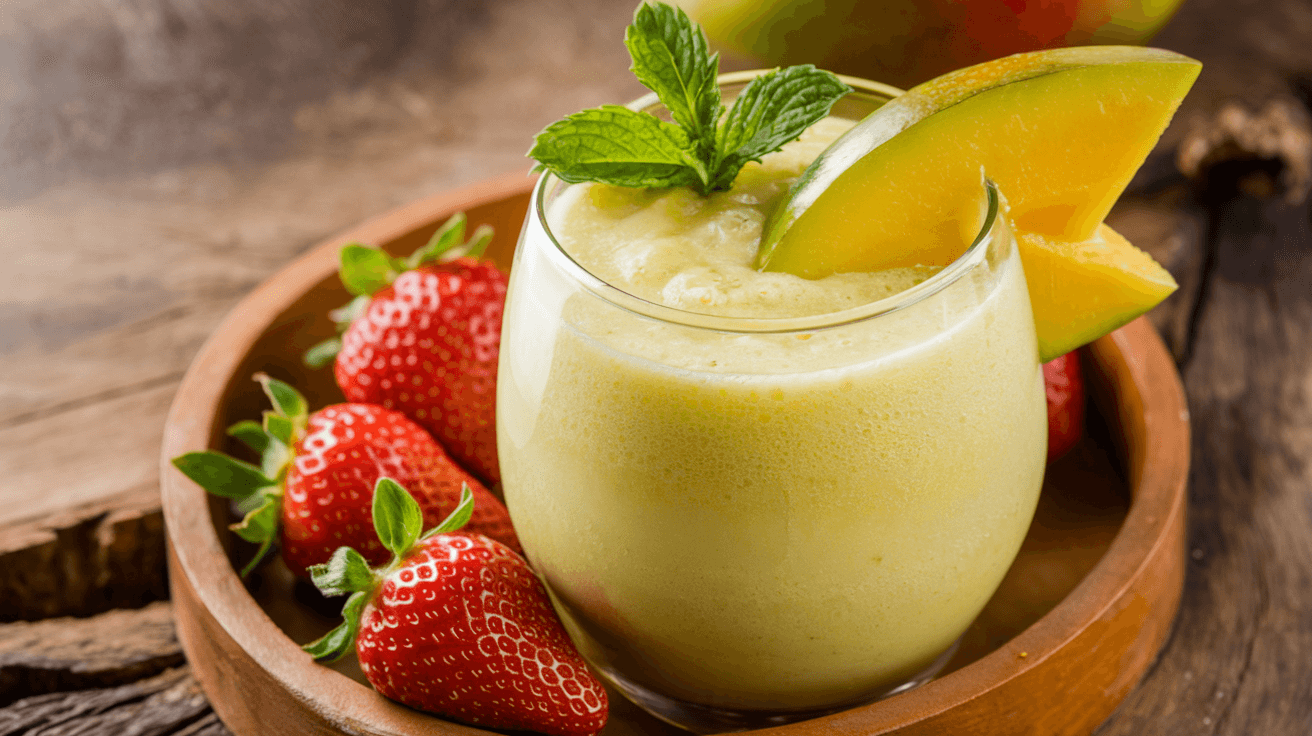 Smoothie d'été rafraîchissant à la mangue et à la menthe