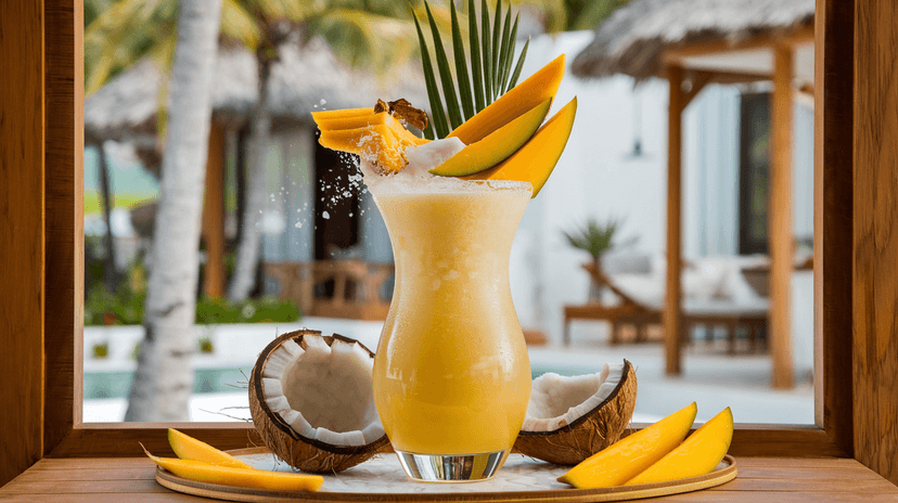 Cocktail exotique à la mangue et à la noix de coco