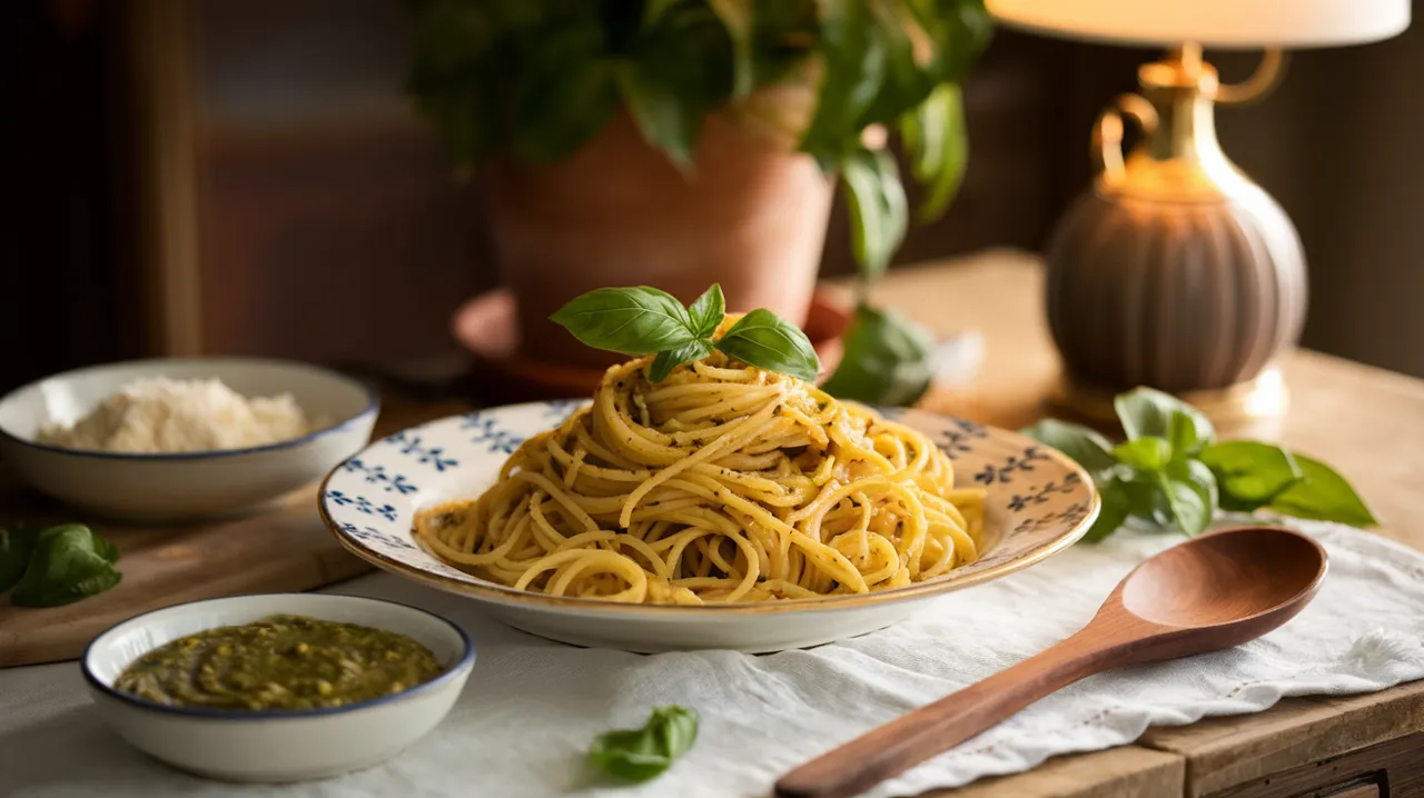Spaghetti de courge au pesto de basilic