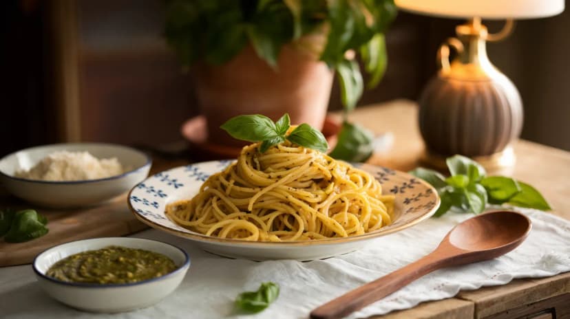 Spaghetti de courge au pesto de basilic