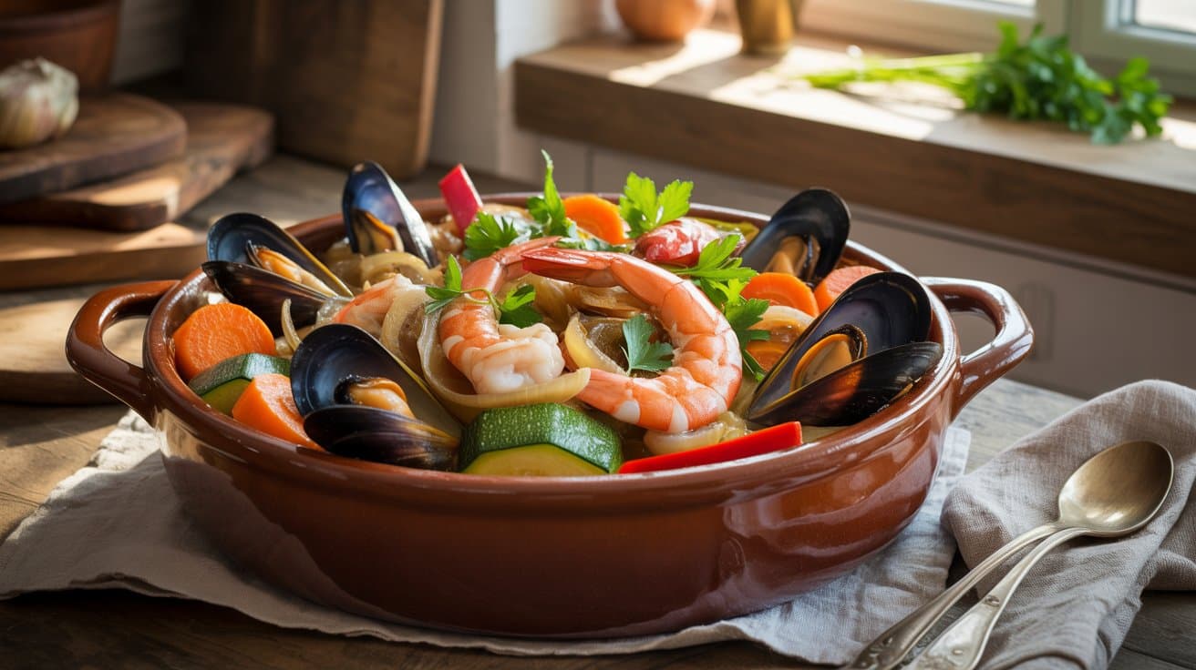 Cocotte terre et mer : un délice de légumes et fruits de mer