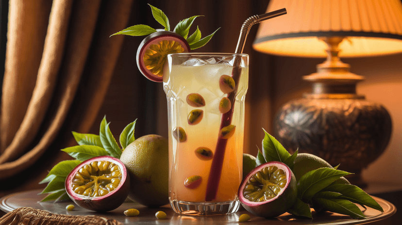Cocktail de fruit de la passion rafraîchissant