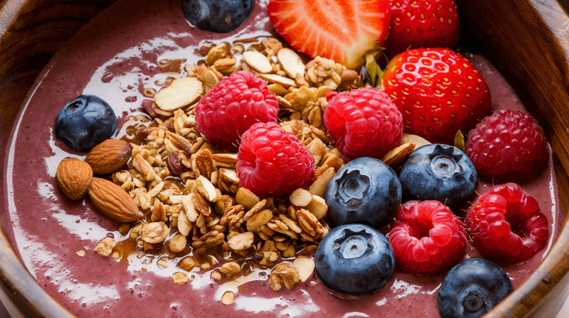 Smoothie énergisant aux fruits rouges