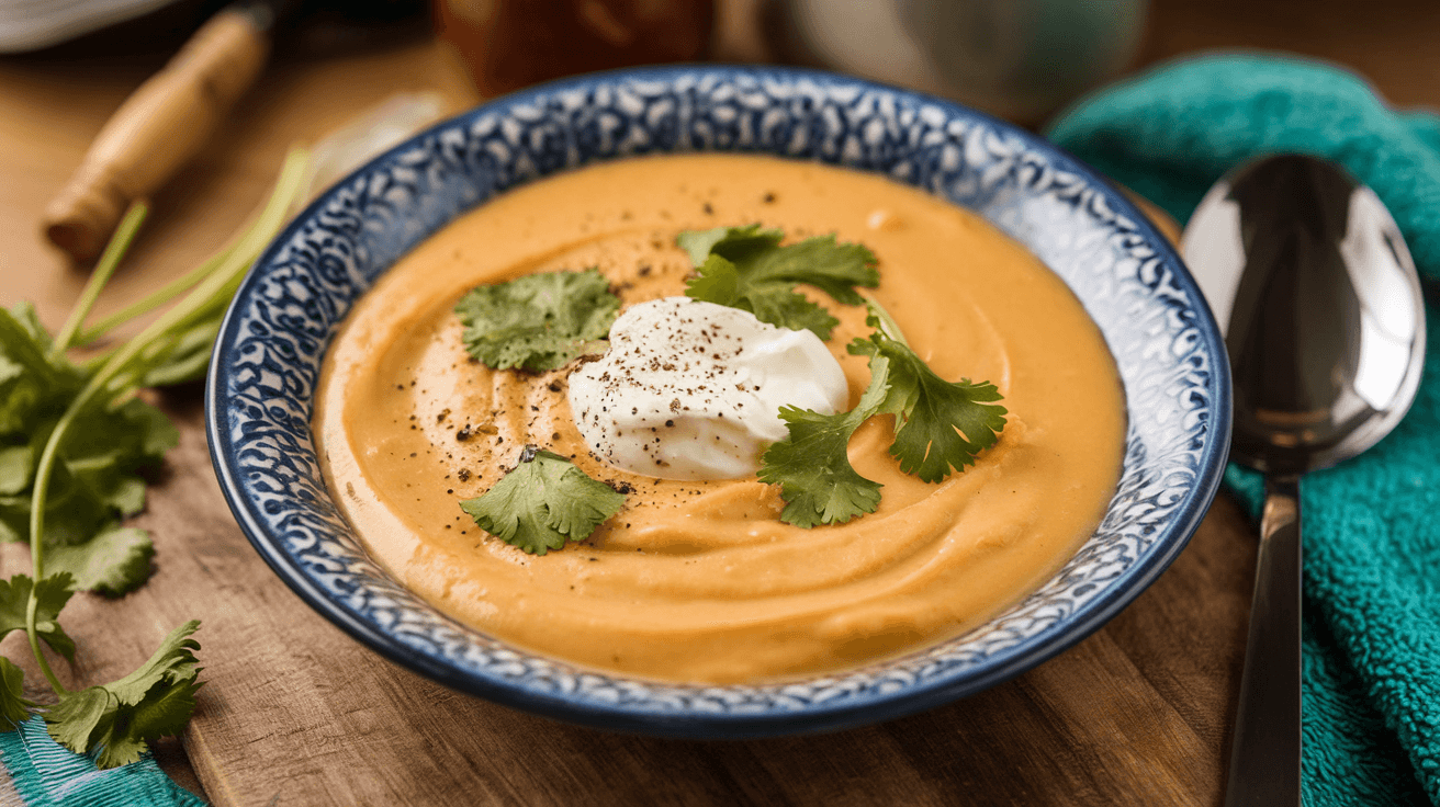 Velouté de patate douce et lait de coco