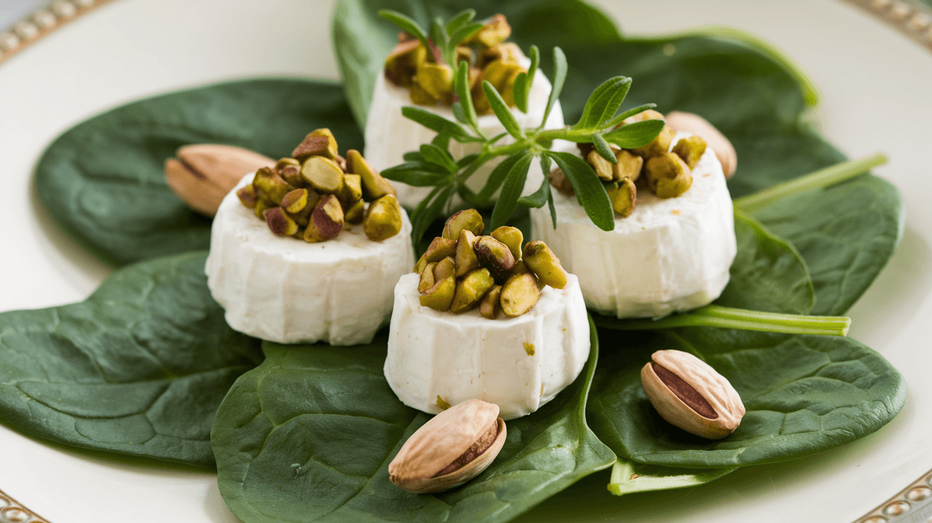 Fromage frais de chèvre à l'estragon et pistaches