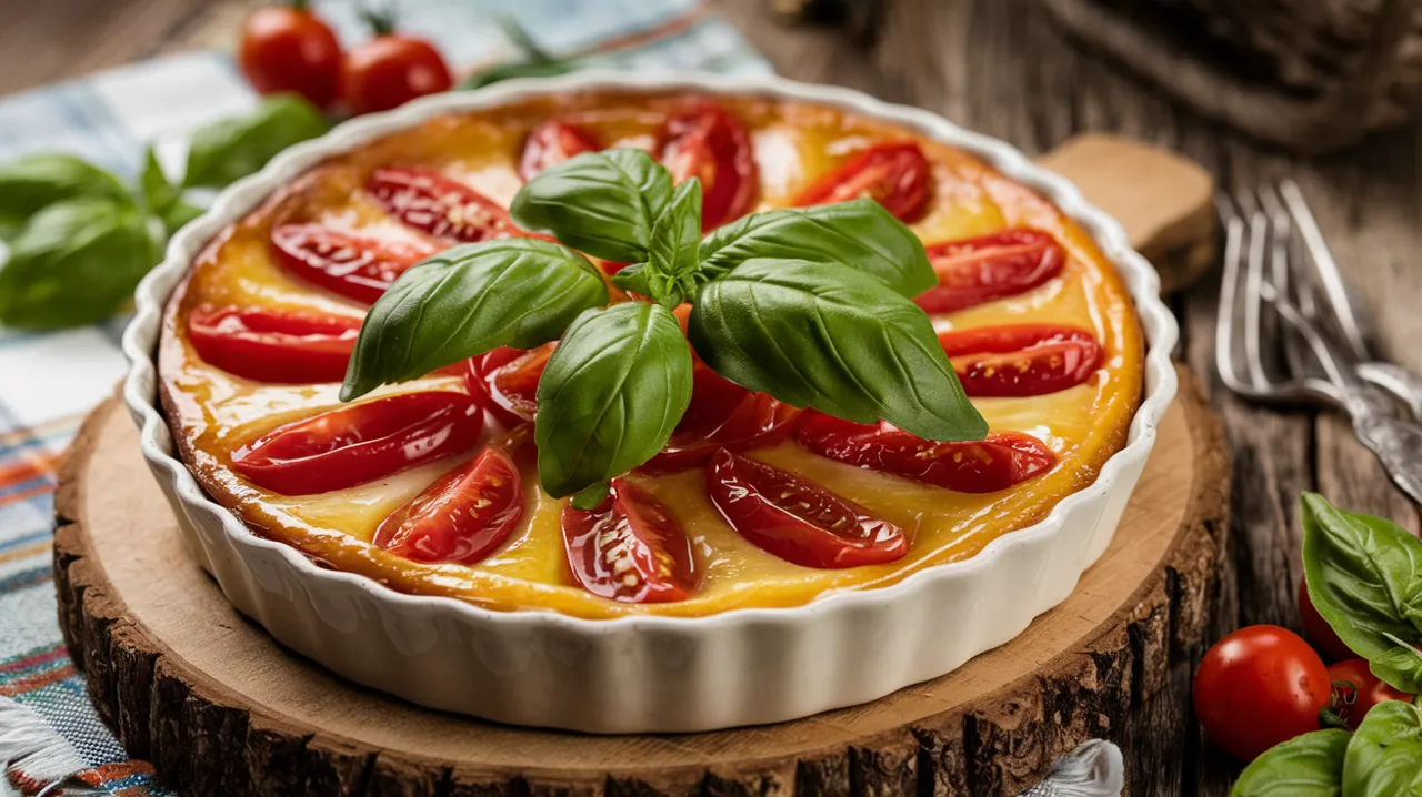 Tarte tatin de tomates cerises et basilic