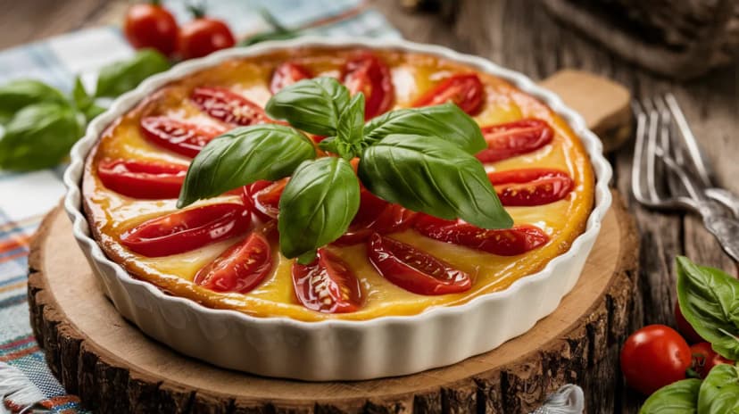 Tarte tatin de tomates cerises et basilic