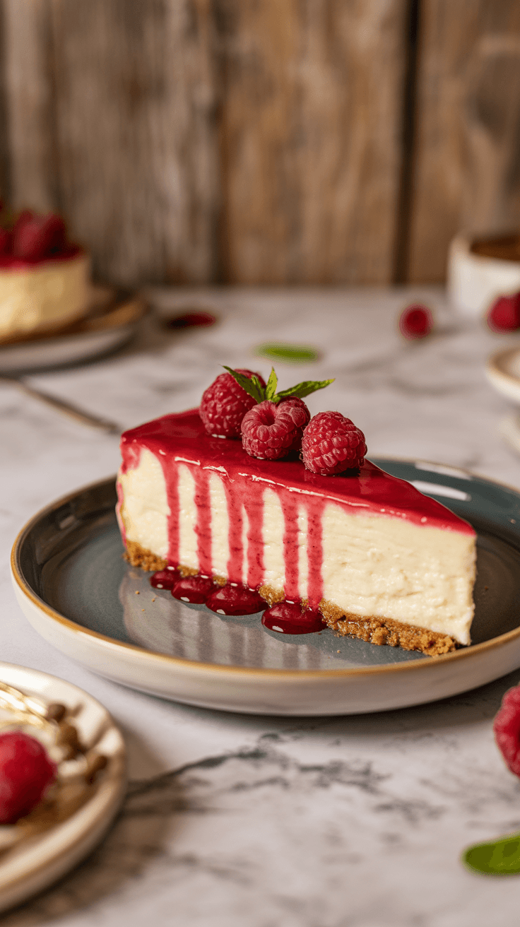 Cheese-Cake Framboises et Coulis de Fruits Rouges