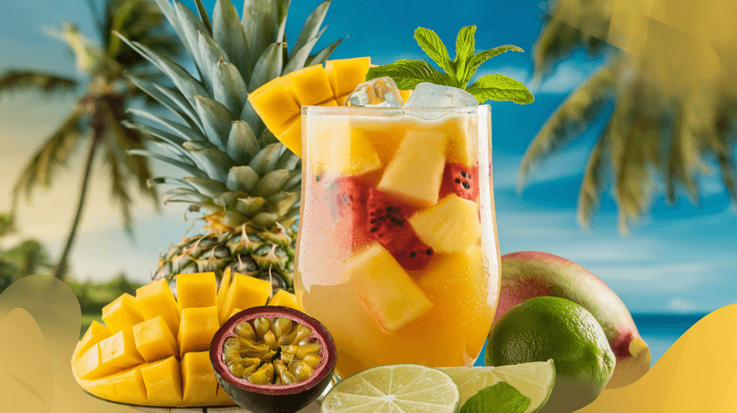 Cocktail de fruits exotiques rafraîchissant