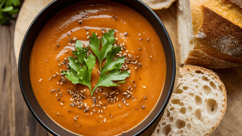 Velouté de branches et feuilles de céleri-rave