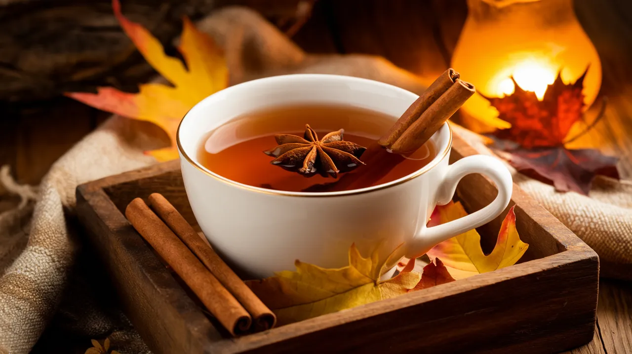 Thé chaud épicé à la cannelle