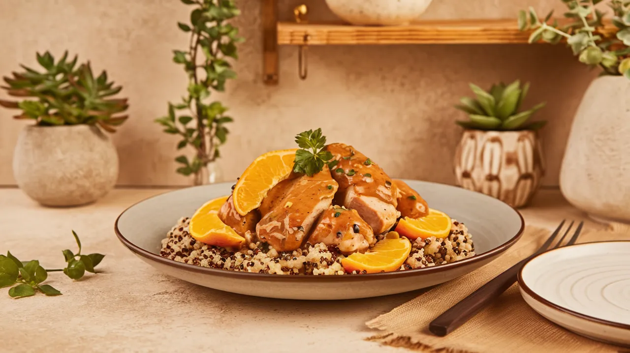 Poulet épicé aux agrumes et quinoa