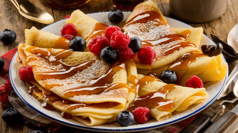 Pain perdu revisité aux crêpes et aux pancakes