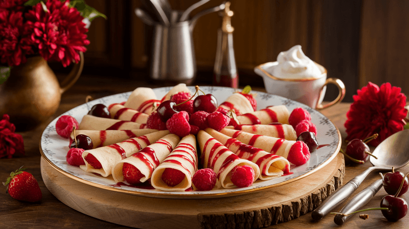 Crêpes aux fruits rouges et chantilly