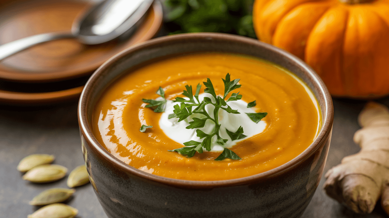Soupe de potiron et gingembre
