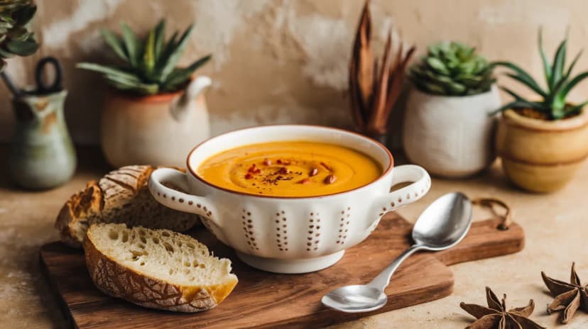 Soupe de potimarron crémeuse aux épices