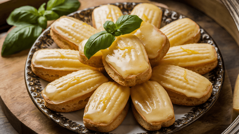 Madeleines au citron et basilic