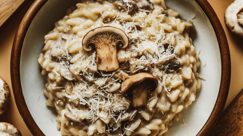 Risotto crémeux aux champignons sauvages