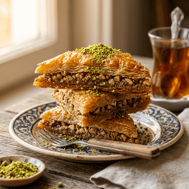 Baklavas aux amandes et miel