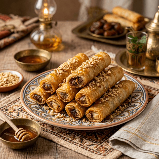 Cigarettes farcies aux cacahuètes et dattes