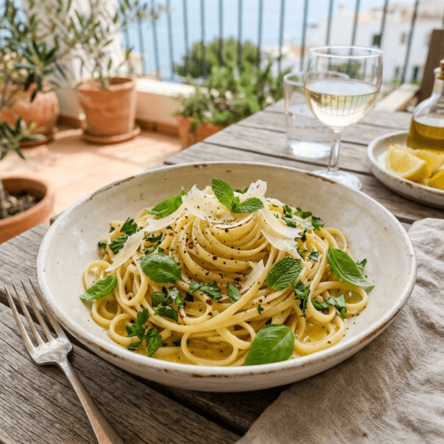 Linguine au Citron et Herbes