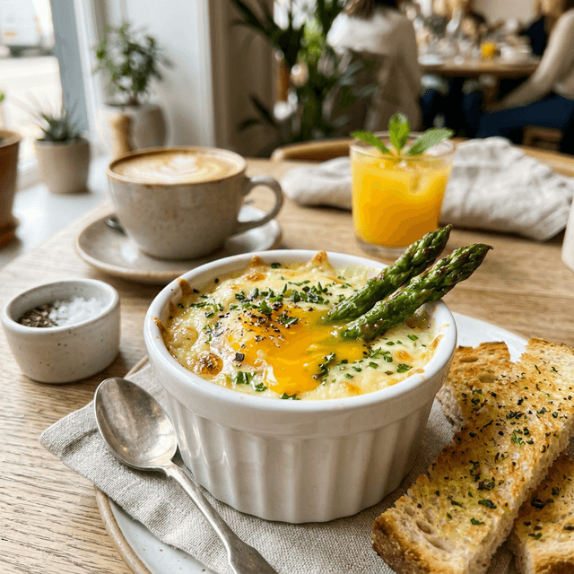 Œufs Cocotte aux Pointes d'Asperges